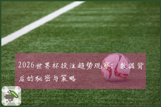 2026世界杯投注趋势观察：数据背后的秘密与策略